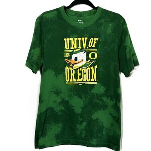 Nike University Of Oregon Ducks Tie Dye Green Yellow Women's Tee Size M College